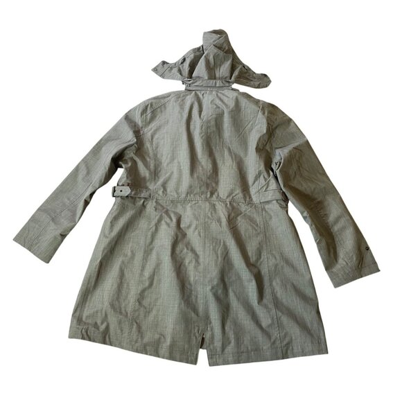 Kirkland Gray Hooded Trench Coat Adjustable Belt & Button Cuffs XXL - Picture 3 of 12